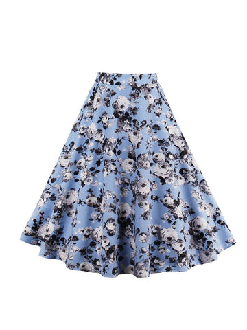 FLOWER FIELDS A-LINE SKIRT - B ANN'S BOUTIQUE