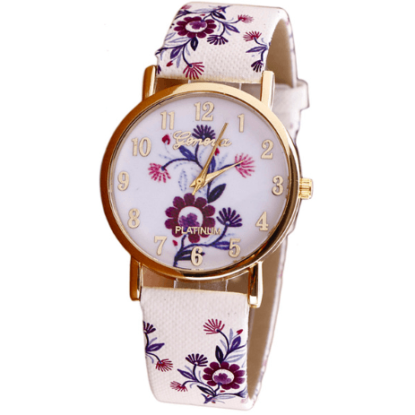 FLOWER POWER LEATHER WATCH - B ANN'S BOUTIQUE
