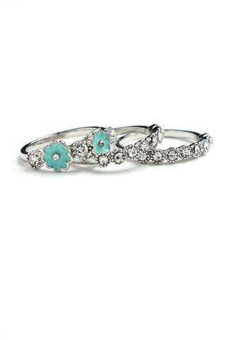 FLOWER POWER STACKED RINGS - B ANN'S BOUTIQUE