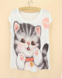 FLOWING 3D KITTY CAT TEE - B ANN'S BOUTIQUE