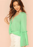 GEORGIE'S GREEN BOHO BLOUSE - B ANN'S BOUTIQUE