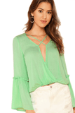 GEORGIE'S GREEN BOHO BLOUSE - B ANN'S BOUTIQUE