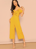 GOLDEN RUFFLES JUMPSUIT - B ANN'S BOUTIQUE