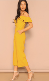 GOLDEN RUFFLES JUMPSUIT - B ANN'S BOUTIQUE
