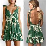 GREEN DELIGHT RUFFLED MINI SUNDRESS - B ANN'S BOUTIQUE