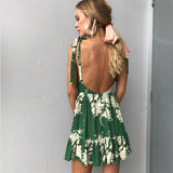 GREEN DELIGHT RUFFLED MINI SUNDRESS - B ANN'S BOUTIQUE