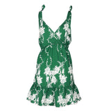 GREEN DELIGHT RUFFLED MINI SUNDRESS - B ANN'S BOUTIQUE