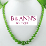 GREEN WITH ENVY BEADED NECKLACE - B ANN'S BOUTIQUE