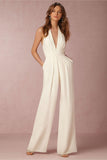 HALTER BACKLESS JUMPSUIT - B ANN'S BOUTIQUE