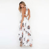 HALTER OPEN BACK FLORAL MAXI DRESS - B ANN'S BOUTIQUE, LLC