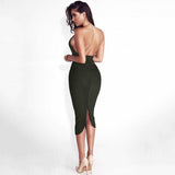 HALTER STYLE BACKLESS BODY CON DRESS - B ANN'S BOUTIQUE