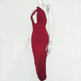 HALTER STYLE BACKLESS BODY CON DRESS - B ANN'S BOUTIQUE