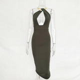 HALTER STYLE BACKLESS BODY CON DRESS - B ANN'S BOUTIQUE