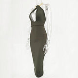 HALTER STYLE BACKLESS BODY CON DRESS - B ANN'S BOUTIQUE