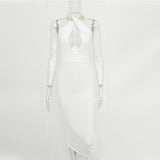 HALTER STYLE BACKLESS BODY CON DRESS - B ANN'S BOUTIQUE