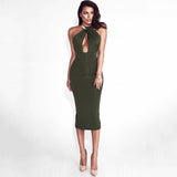 HALTER STYLE BACKLESS BODY CON DRESS - B ANN'S BOUTIQUE