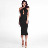 HALTER STYLE BACKLESS BODY CON DRESS - B ANN'S BOUTIQUE