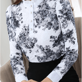 HIGH COLLAR CROCHET LACE FLORAL BLOUSE - B ANN'S BOUTIQUE