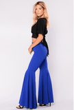 HIGH RUFFLED FITTED FLARE PANTS - B ANN'S BOUTIQUE