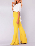 HIGH RUFFLED FITTED FLARE PANTS - B ANN'S BOUTIQUE