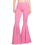 HIGH RUFFLED FITTED FLARE PANTS - B ANN'S BOUTIQUE, LLC