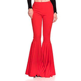 HIGH RUFFLED FITTED FLARE PANTS - B ANN'S BOUTIQUE, LLC
