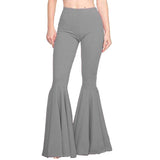 HIGH RUFFLED FITTED FLARE PANTS - B ANN'S BOUTIQUE, LLC