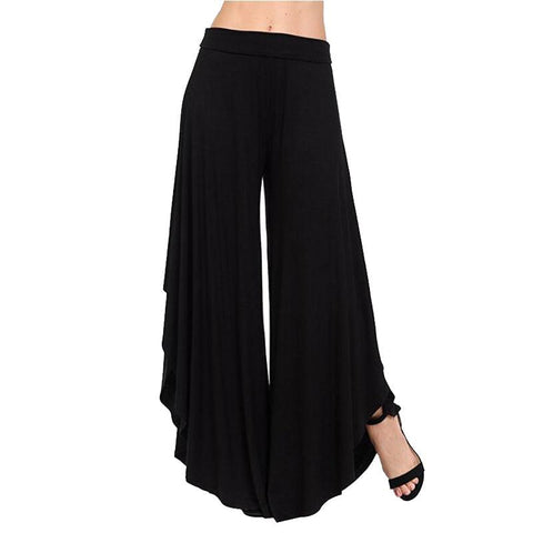 HIGH WAIST — WIDE LEG RUFFLED PANTS - B ANN'S BOUTIQUE