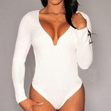 HOLLOWED-OUT BACK CRISSCROSS BODYSUIT - B ANN'S BOUTIQUE