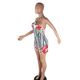 HOLLY’S HALTER FLORAL STRIPED ROMPER - B ANN'S BOUTIQUE