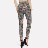 HOLLY’S HOUNDSTOOTH FLORAL ANKLE PANTS - B ANN'S BOUTIQUE