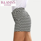 IT’S A BLACK & WHITE THING SHORTS - B ANN'S BOUTIQUE