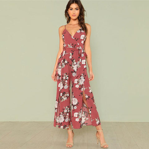 IT’S A WRAP FLORAL JUMPSUIT - B ANN'S BOUTIQUE