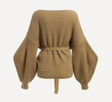 KALEY’S KHAKI KNITTED SWEATER - B ANN'S BOUTIQUE