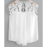 KEYHOLE BACK DAISY LACE SHOULDER BLOUSE - B ANN'S BOUTIQUE