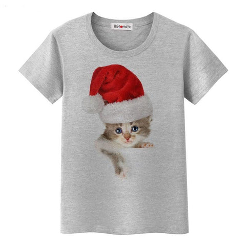 KITTEN CLAUS T-SHIRT - B ANN'S BOUTIQUE