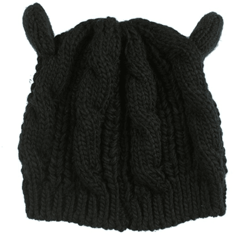 KNITTED WOOL CAT EARS BEANIE CAP - B ANN'S BOUTIQUE