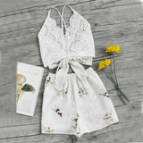 LACE & FLORAL SHORTS SET - B ANN'S BOUTIQUE