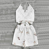 LACE & FLORAL SHORTS SET - B ANN'S BOUTIQUE