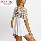 LACE & LACE-UP TOP - B ANN'S BOUTIQUE