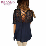 LACE & LACE-UP TOP - B ANN'S BOUTIQUE