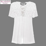 LACE & LACE-UP TOP - B ANN'S BOUTIQUE