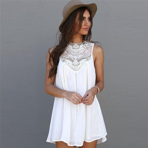 LACE CROCHETED BABY DOLL DRESS - B ANN'S BOUTIQUE