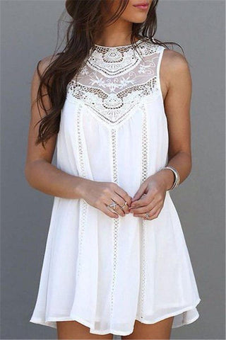 LACE CROCHETED BABY DOLL DRESS - B ANN'S BOUTIQUE