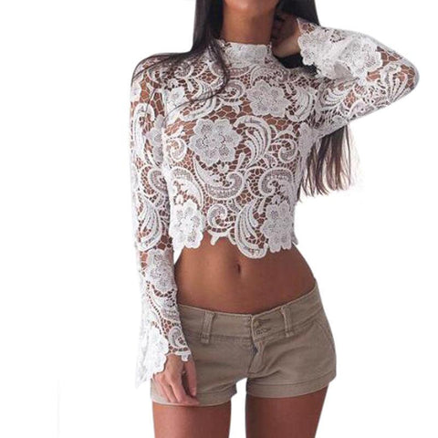 LACE CROP FLARE SLEEVE - B ANN'S BOUTIQUE