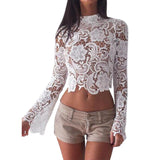 LACE CROP FLARE SLEEVE - B ANN'S BOUTIQUE