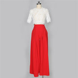 LACE CROP WIDE LEG PANTS SET - B ANN'S BOUTIQUE