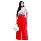 LACE CROP WIDE LEG PANTS SET - B ANN'S BOUTIQUE