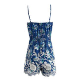 LACE EMBROIDERED FLORAL ROMPER - B ANN'S BOUTIQUE