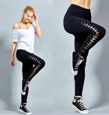 LACE-UP LET’S GO LEGGINGS - B ANN'S BOUTIQUE, LLC